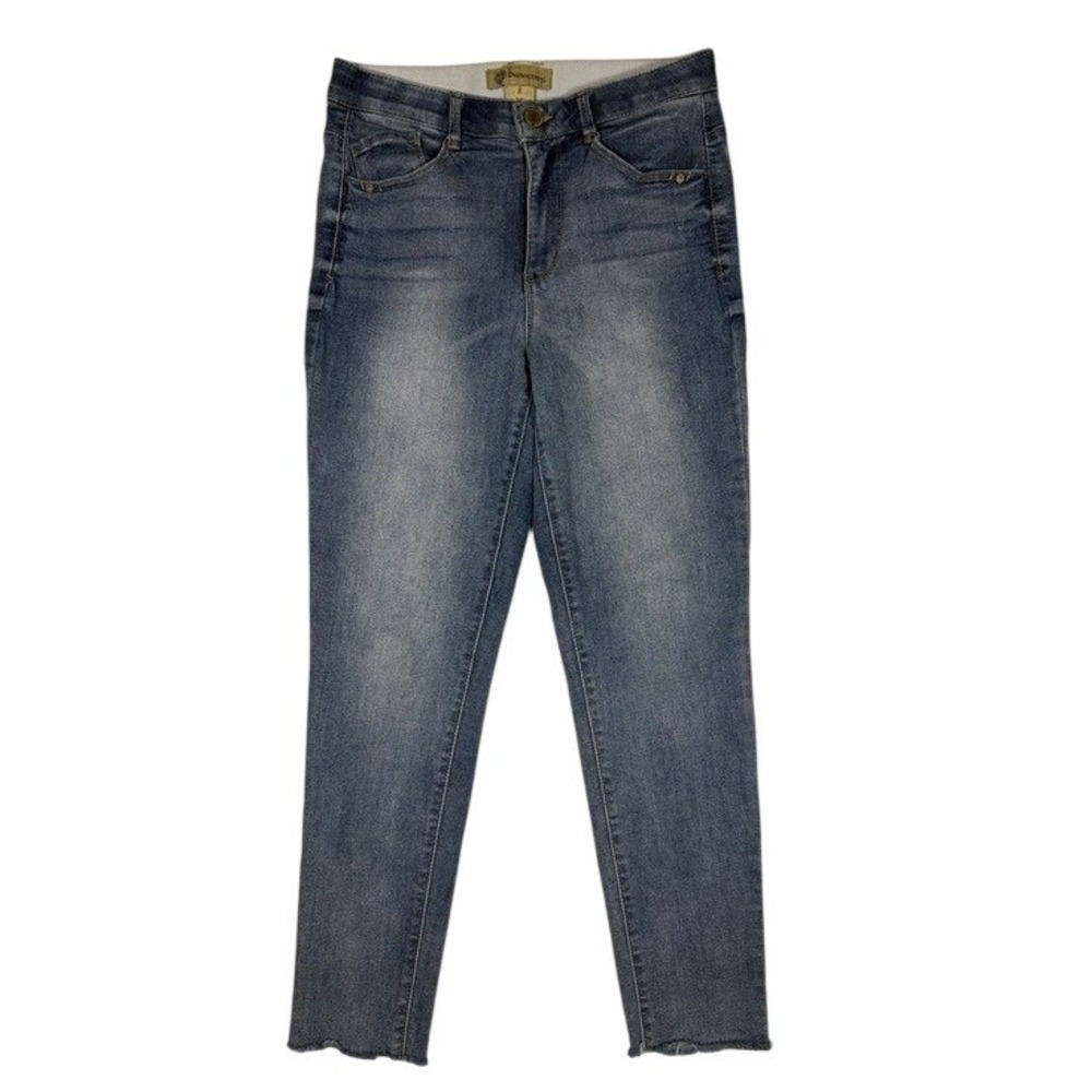 Democracy Ab Solution High Rise Skinny Jeans Med Wash Raw Hem Size 8 B277N3XHXX